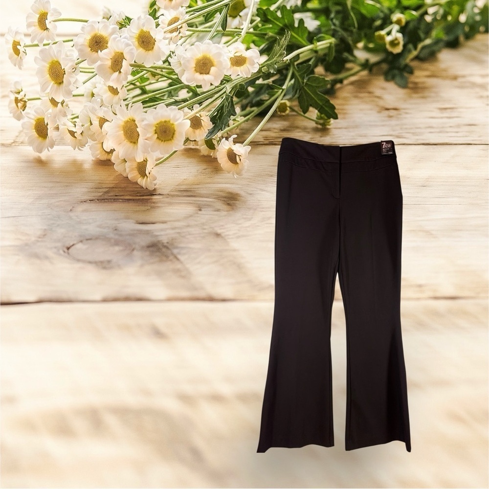 7th Avenue NY & C Slimmest Fit Women Black  Flare Dress Pants 10